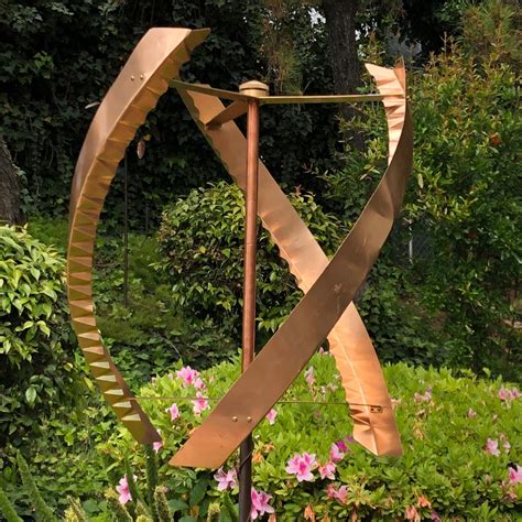 Stanwood Wind Sculpture Kinetic Copper Triple Spinner Etsy