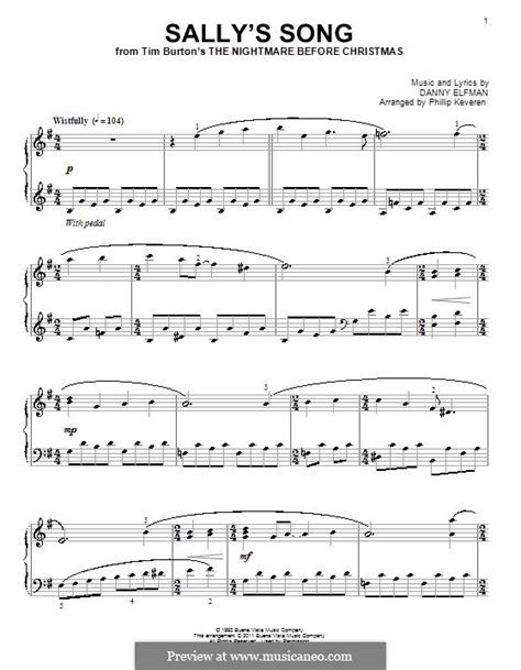 Danny elfman has introduced nightmare before christmas sheet music formedium players including piano, vocal, and guitar songbook with vocal melody, piano complement, lyrics, chord names and diagrams for guitar chord. The Nightmare Before Christmas by D. Elfman - sheet music on MusicaNeo