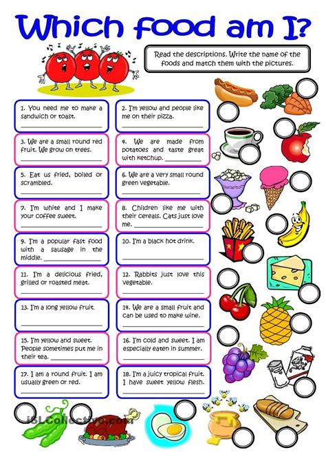 Food Vocabulary Worksheets For Kids Kidsworksheetfun