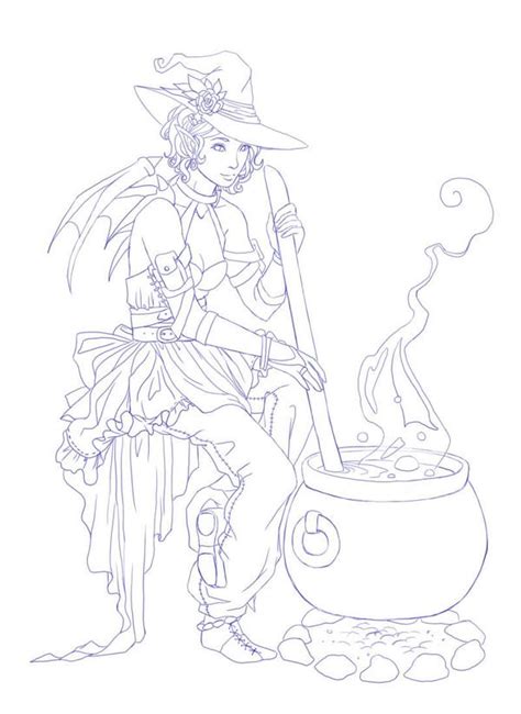 Witchy Lineart By Sterces7 On Deviantart