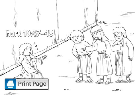 Coloring Page Blind Bartimaeus Activity Sheet 5 Out Of 5 Stars