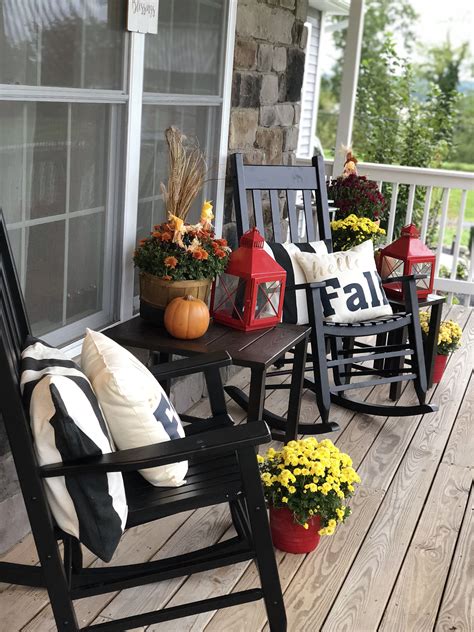 Fall Porch Decor Rocking Chair