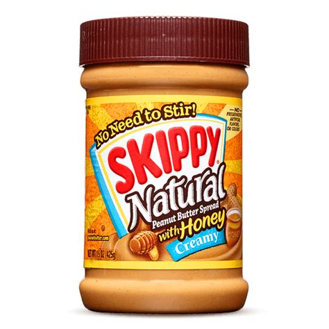 Natural Creamy Peanut Butter Spread With Honey Skippy Brand Peanut
