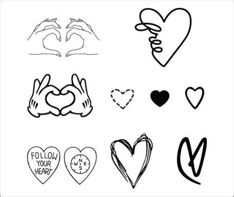 Tattify Assorted Heart Temporary Tattoos Sparks Complete Set Of 18