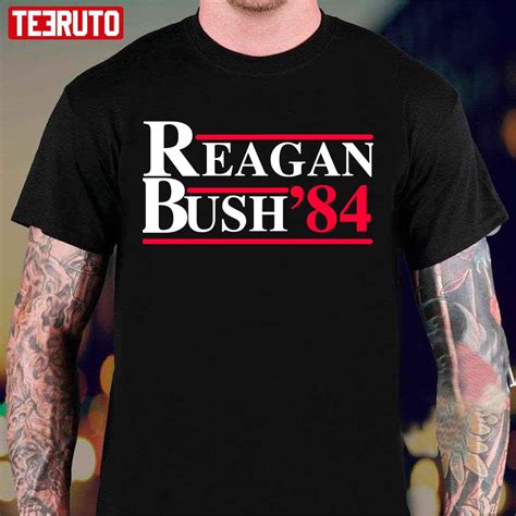 Reagan Bush 84 Retro Logo Red White Blue Election Ronald George Unisex