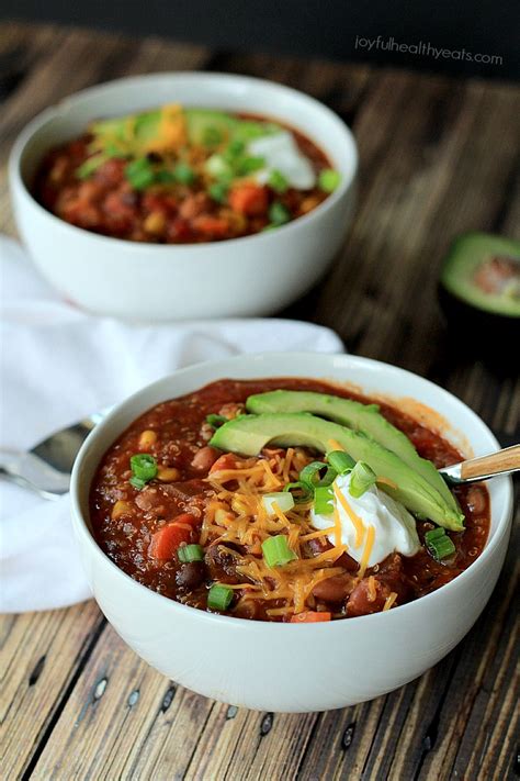 Add quinoa and bring back to a boil. Crock Pot Quinoa Vegetarian Chili - Recipes for Diabetes-Weight Loss-Fitness