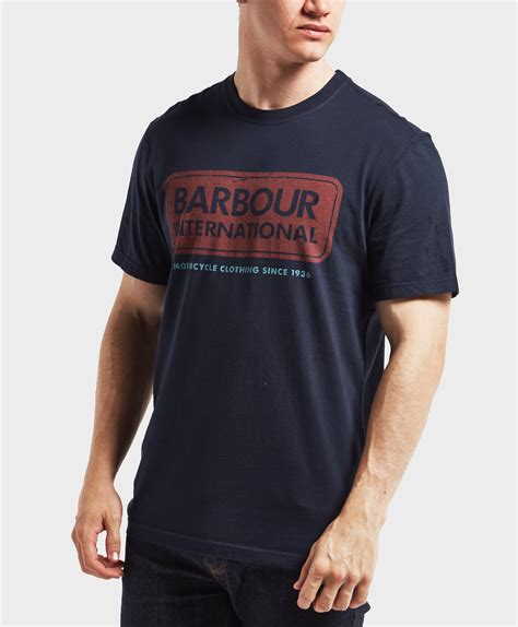 Lyst Barbour International Logo Short Sleeve T Shirt In Blue For Men