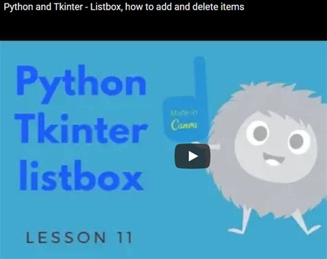 How To Input Data In A Listbox In Tkinter Python Programming