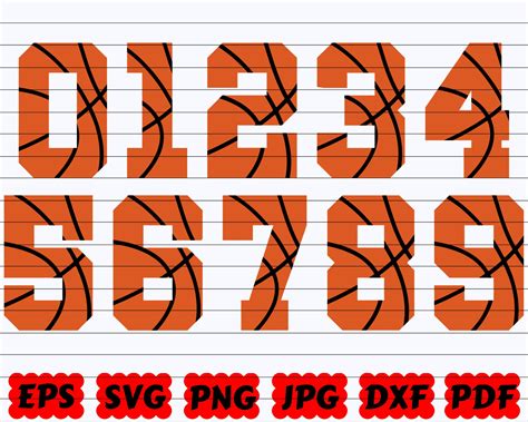 Basketball Number Svg Png Instant Download Files For Cricut Design Space Silhouette Cutting