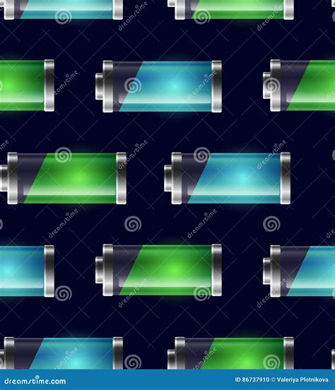 Seamless Texture With Battery Power Stock Vector Illustration Of