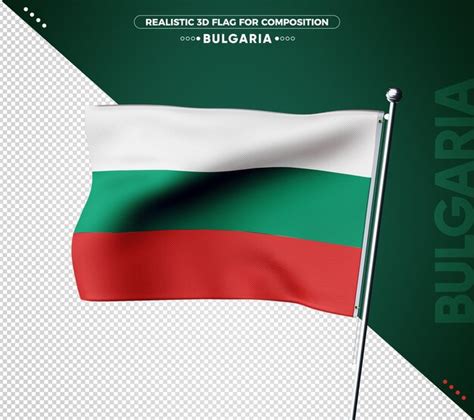 Premium Psd Bulgaria 3d Flag With Realistic Texture