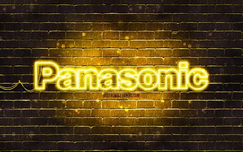 4k Free Download Panasonic Yellow Logo Yellow Brickwall Panasonic