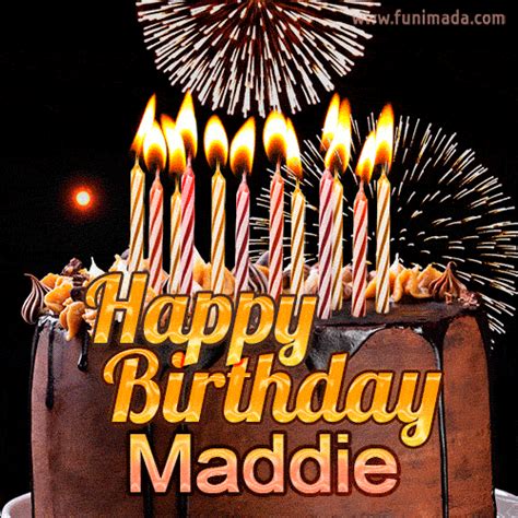 Chocolate Happy Birthday Cake For Maddie  — Download On