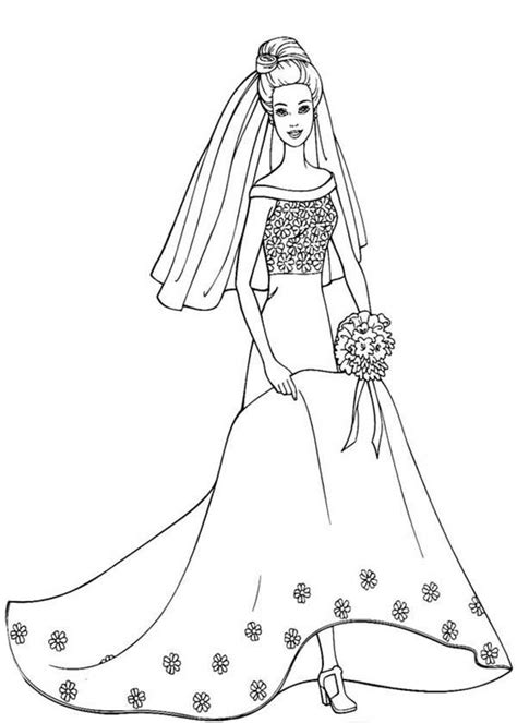 You can switch between the picture with the keyboard right and left keys. Barbie In Beautiful Wedding Dress Coloring Pages : Bulk ...