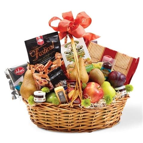 In some cases, someone may have food allergies that prevent them from enjoying many of the items traditionally contained in a gift basket. Deluxe Fruit and Gourmet Basket at Send Flowers