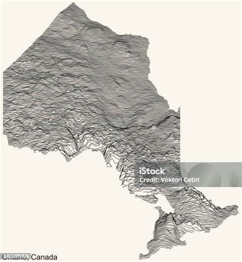 Topographic Relief Map Of Ontario Canada Stock Illustration Download