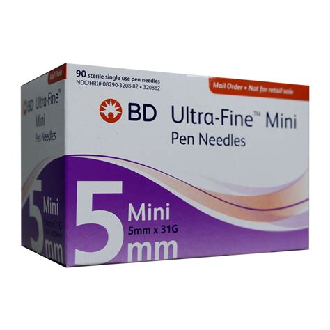 Bd Ultra Fine Mini Pen Needles 31g 5mm 90bx Diabetic Warehouse