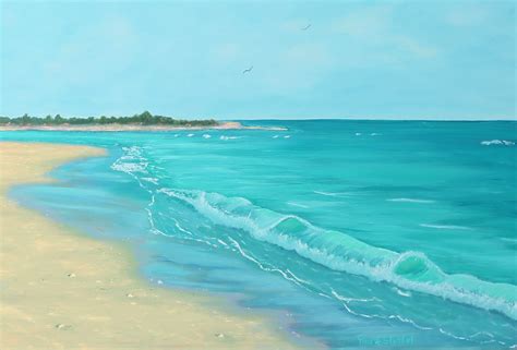 Boca Grande Beach Seascape Beautiful Original Oil Painting By Tina A
