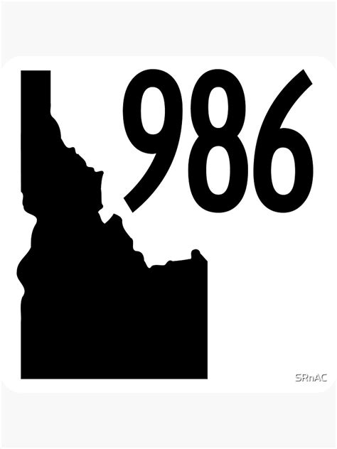 Idaho State Route 986 Area Code 986 Sticker For Sale By Srnac