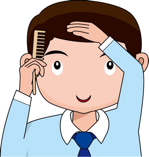 Boy Combing Hair Clip Art Png Download Full Size Clipart 144630