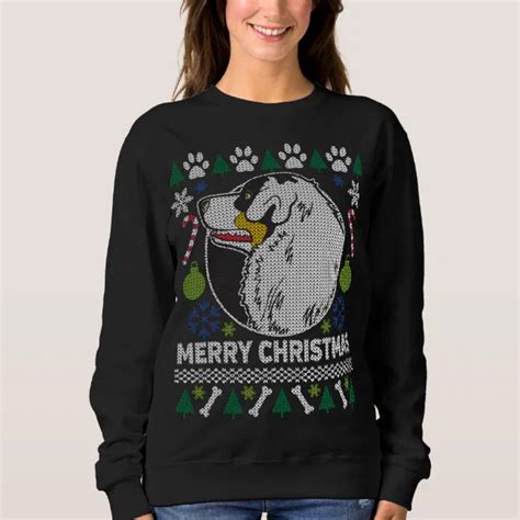 Australian Shepherd Dog Ugly Christmas Sweater Zazzle