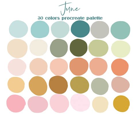 June Neutrals Procreate Color Palette Ipad Procreate Etsy Color