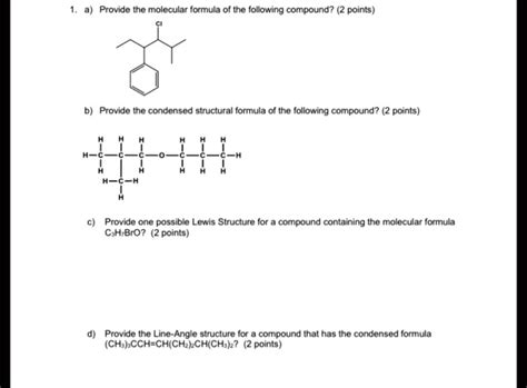 Solvedprovide The Molecular Formula Of The Following Compound 2
