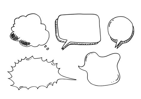 Premium Vector Set Of Hand Drawn Sketch Speech Bubbles Vector