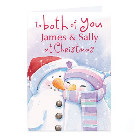 buy personalised christmas card two snowmen for gbp 1 79 card factory uk