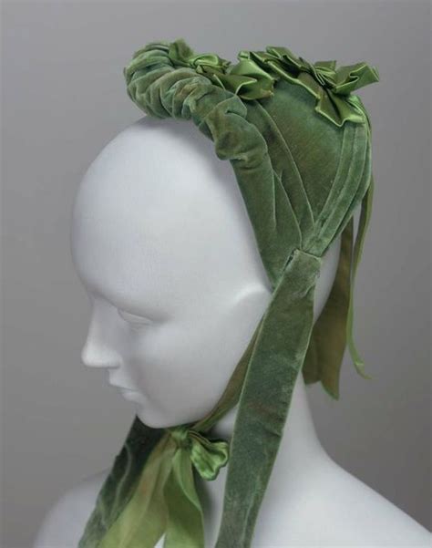 Bonnets 1870 Half Bonnet Of Green Velvet Ca 1870 Us The Museum Of