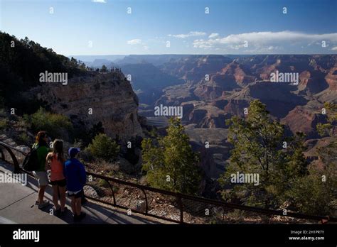 Grand Canyon And Tourists At Mather Point South Rim Grand Canyon