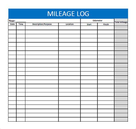 Medication log sheet pdf format that cannot be edited. Vehicle Mileage Log Template - 8+ Free Printable Excel ...