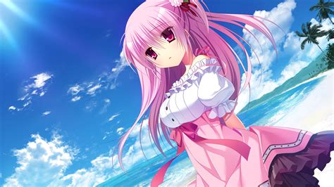Anime Sweet Girl Beach 2560x1440 Download Hd Wallpaper Wallpapertip