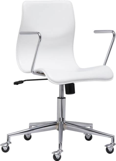 Bubble White Leather Office Chair Cb2 White Leather Office Chair