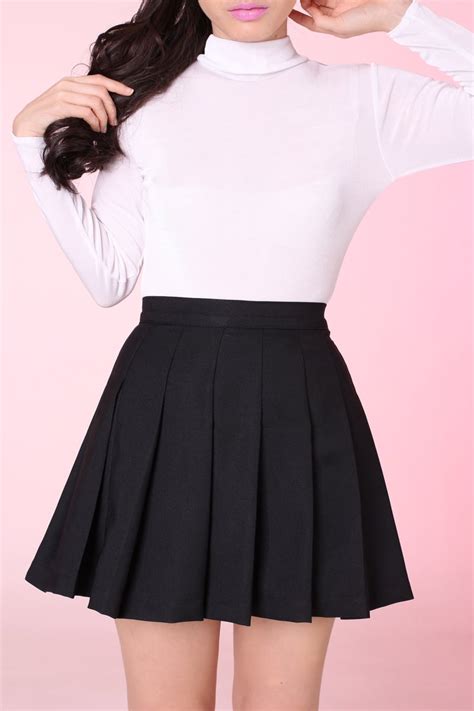 Made To Order Black Pleated Cheer Skirt Glitters For Dinner