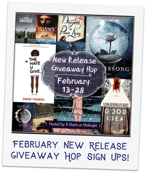 February 2017 New Release Giveaway Hop Sign Ups! ⋆ It Starts at Midnight | Giveaway, Book ...