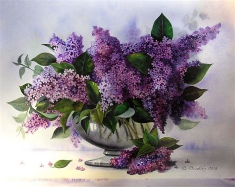 Lilac Bouquet Сиреневый букет Акварель Watercolor