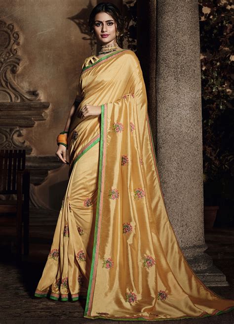 Yellow Fancy Party Wear Saree Sarees Designer Collection