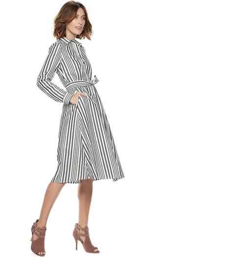 Popsugar At Kohl S Striped Midi Shirt Dress How To Wear A Midi Dress Popsugar Fashion Photo 31