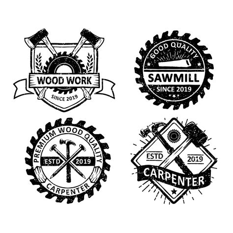 Premium Vector Set Of Vintage Carpentry And Mechanic Labels Emblems