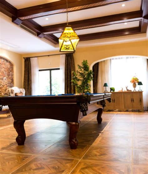 Engineered vinyl plank (evp) is the most popular type and this is a clickable floating floor which means it can be installed on top of. 65 Rooms with a Pool Table (Man Caves Included) | Wooden ...