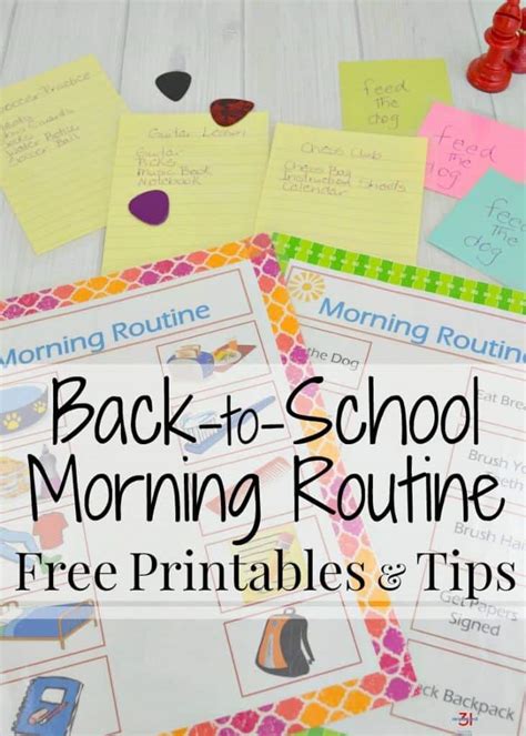 Back To School Morning Routine Printables Organized 31
