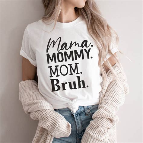women s mama mommy mom bruh cotton t shirt
