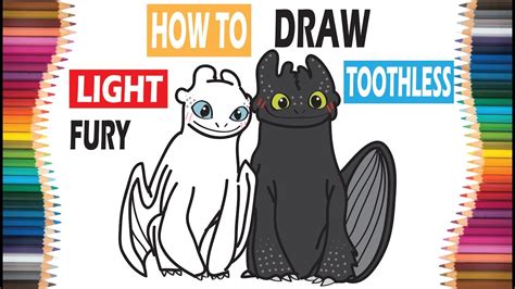 Here are my attempts at making toothless and unnamed light fury (how to train your dragon) as cats but with wings. Drawing LIGHT FURY & TOOTHLESS for kids [How to train your ...