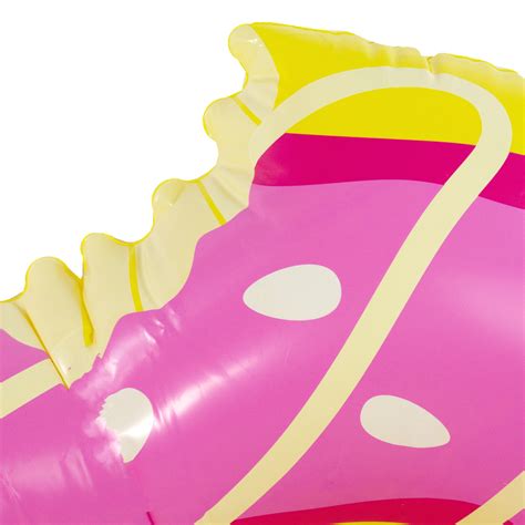 Inflatable Pink And Yellow Frosted Doughnut Swimming Pool Tube Float 49 Inch Ebay