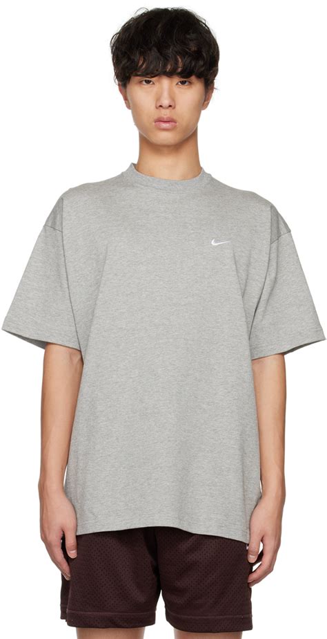 Nike Gray Solo Swoosh T Shirt SSENSE UK