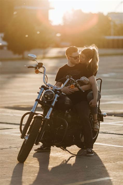 Motorcycle Engagement Photos Motorcycle Photo Shoot Motorcycle Couple
