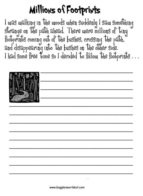 Creative Footprints Writing Prompts Elementary Writing Prompts Writing