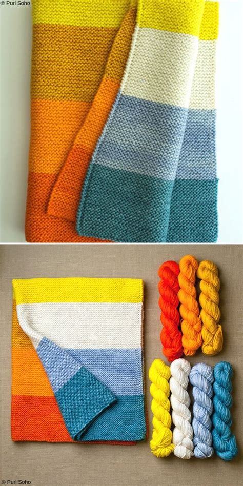 Simple Color Block Knitted Blankets Artofit