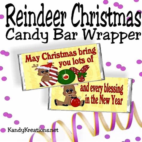 The template is sized for candy bars that measure approximately 5 inches by 2.25 inches, but it can be. Reindeer Christmas Candy Bar Wrapper Free Printable | DIY ...